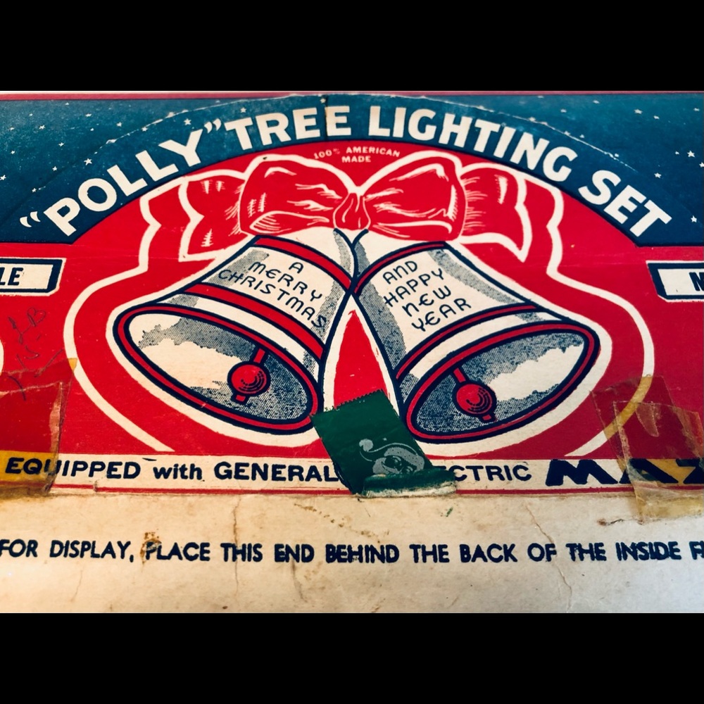 Vintage 60's Christmas Indoor 7 multi color working Lights In original Box